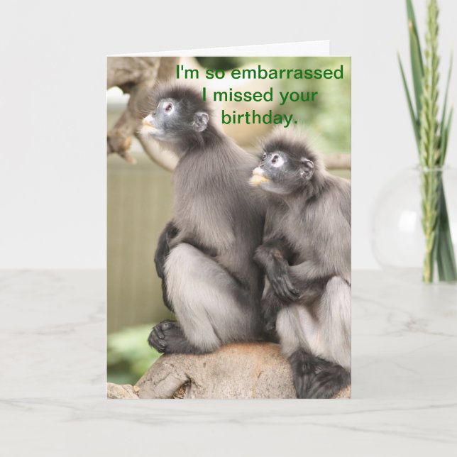Carte Comme j'ai manqué ton anniversaire de façon embarr (Devant)