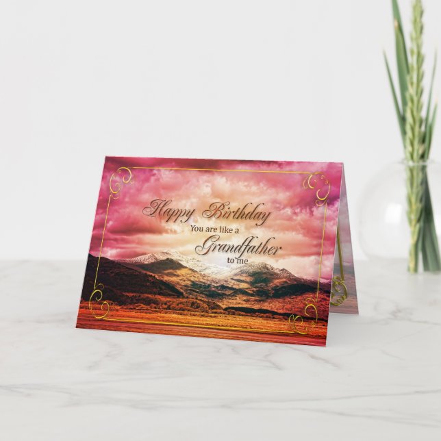 Carte Comme mon grand-père pour moi, anniversaire Sunset (Devant)