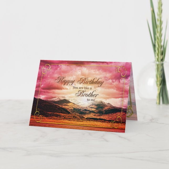 Carte Comme un frère pour moi anniversaire coucher de so (Devant)