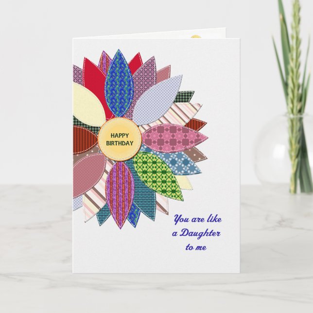 Carte Comme une fille pour moi, anniversaire de fleur co (Devant)