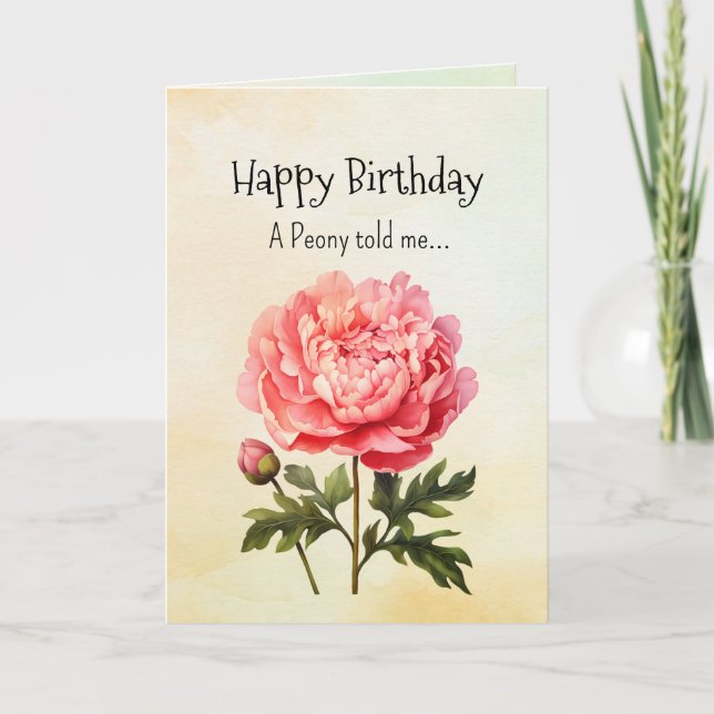 Carte Comme une pivoine Vos personnages d'anniversaire (Devant)