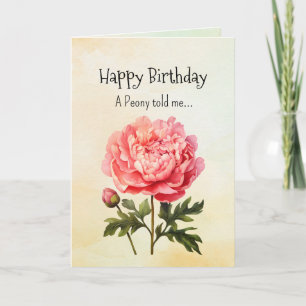 Carte Comme une pivoine Vos personnages d'anniversaire