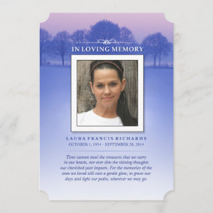 Carte commémorative Arbres d'hiver - Merci arrière