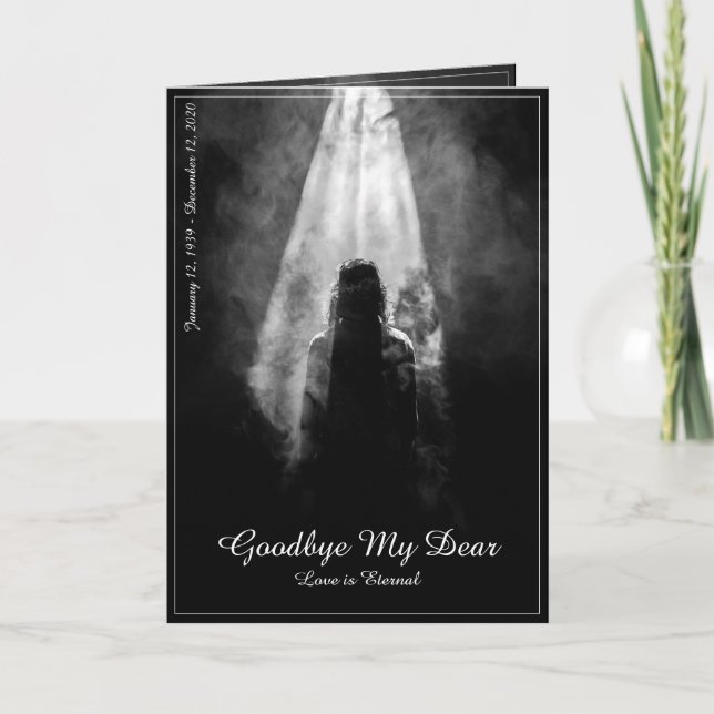 Carte commémorative dans la lumière - au revoir ma (Devant)