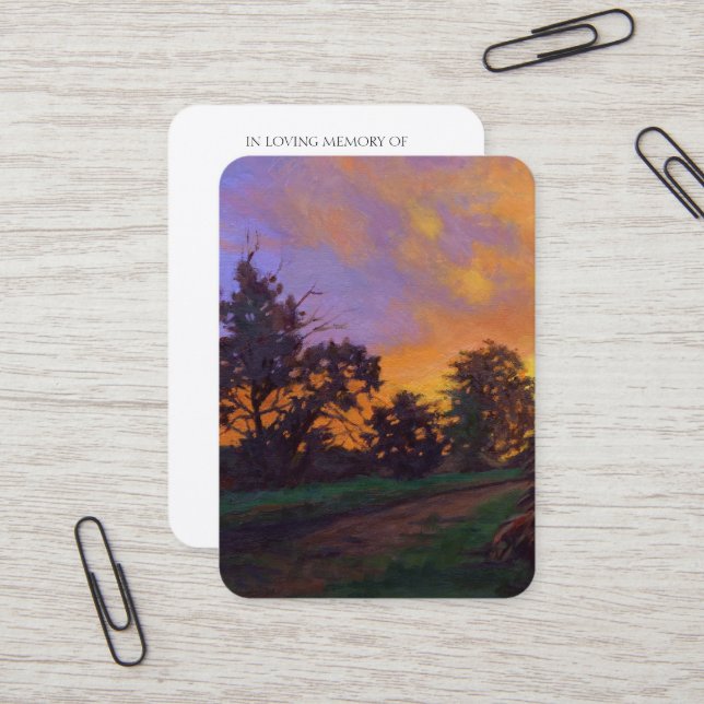 Carte commémorative de célébration de la vie (Devant/Arrière en situation)