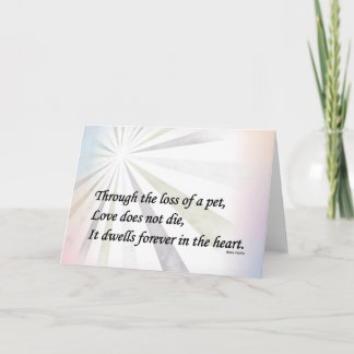 Carte commémorative de sympathie pour animaux dome