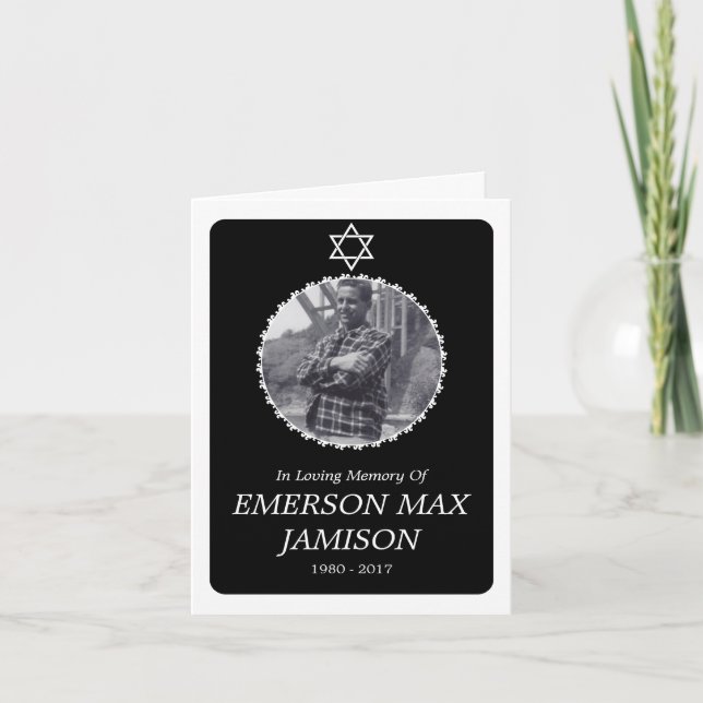 carte commémorative : élégante étoile de david (Devant)