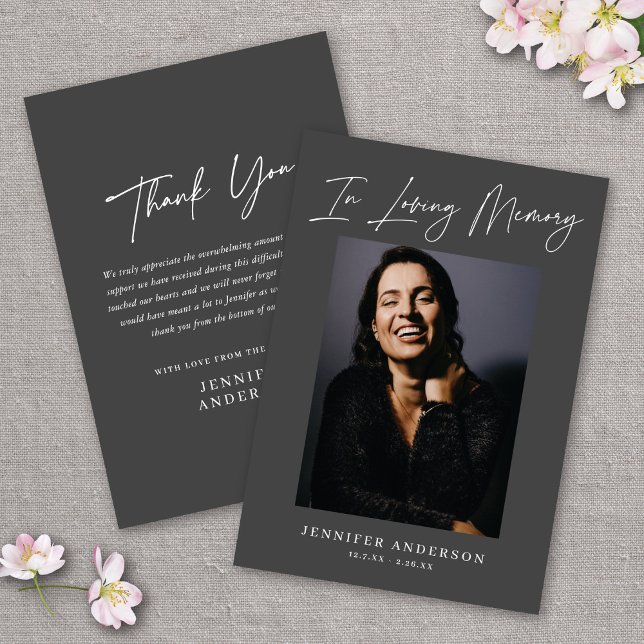 Carte commémorative en mémoire amoureuse gris fonc (Créateur téléchargé)