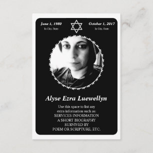 carte commémorative : étoile élégante de david