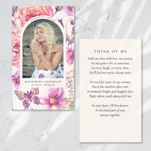 Carte commémorative florale pour papillon adoré (Créateur téléchargé)