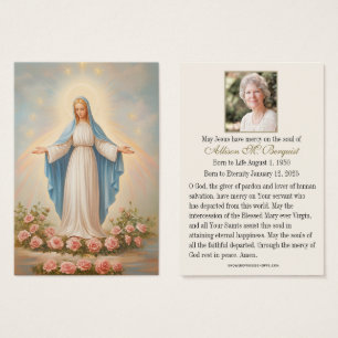Carte commémorative funéraire catholique de la Vie