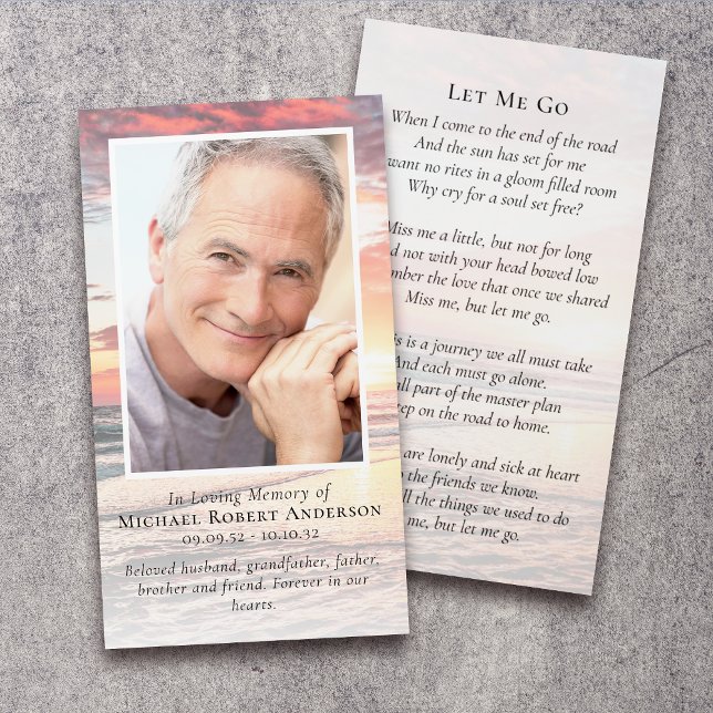 Carte commémorative funéraire du coucher du soleil (Créateur téléchargé)