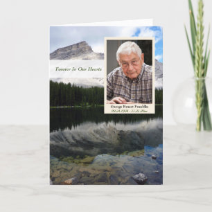 Carte commémorative Mountain Lake Scene avec photo