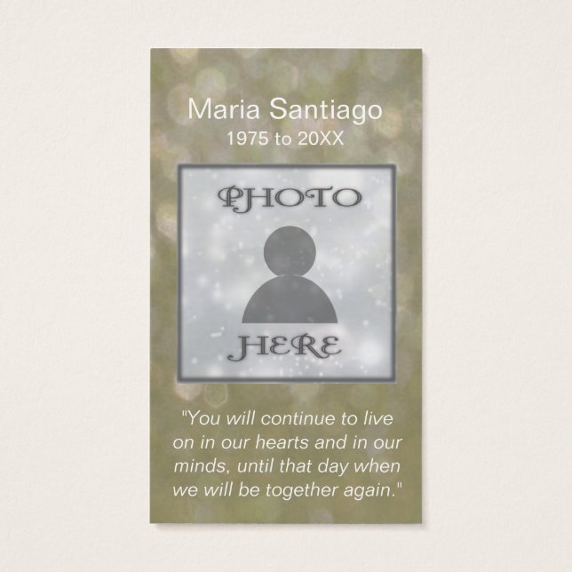 Carte commémorative | Parties scintillant d'or (Dos)