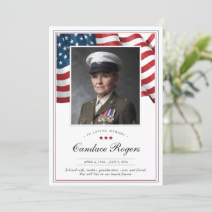 Carte commémorative patriotique Carte de remerciem