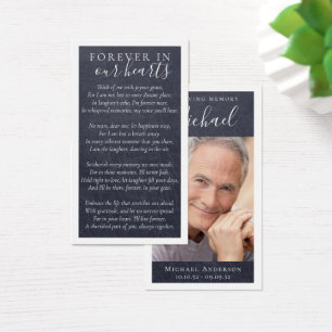 Carte commémorative photo pour toujours dans nos c