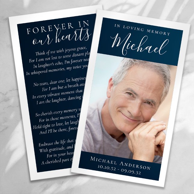 Carte commémorative photo pour toujours dans nos c (Créateur téléchargé)