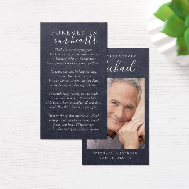 Carte commémorative photo pour toujours dans nos c (Bureau)