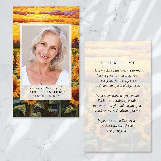 Carte commémorative pour les tournesols dorés (Créateur téléchargé)