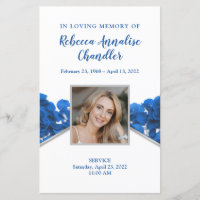 Carte commémorative Rose bleue | 5,5 x 8,5 pouces