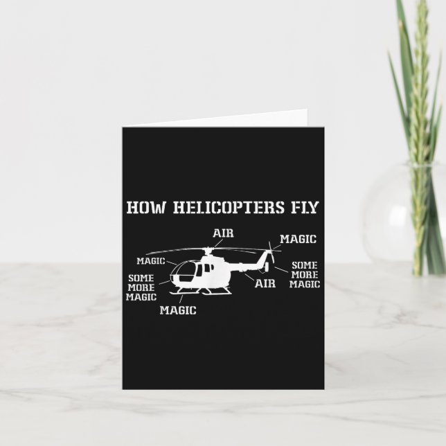 Carte Comment les hélicoptères volent drôle pilote d'hél (Devant)