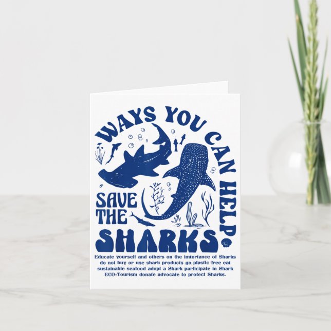 Carte Comment Vous Pouvez Aider À Sauver Les Requins (Devant)