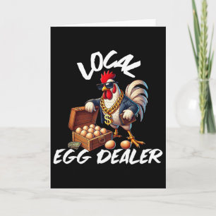 Carte Commerçant d'oeufs local Retro poulet drôle agricu