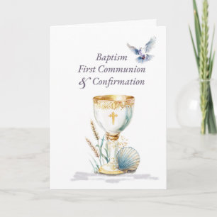Carte Communion de baptême d'adulte Confirmation Bénédic