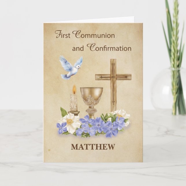 Carte Communion et confirmation Félicitations RCIA (Devant)