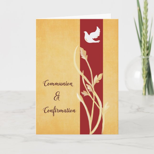 Carte Communion et Confirmation RCIA Colombe et Blé (Devant)