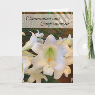 Carte Communion Et Confirmation RCIA White Lilies Ferns