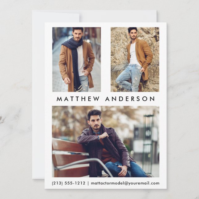 Carte Comp Acteur de modèle photo 3 - Front blanc (Devant)