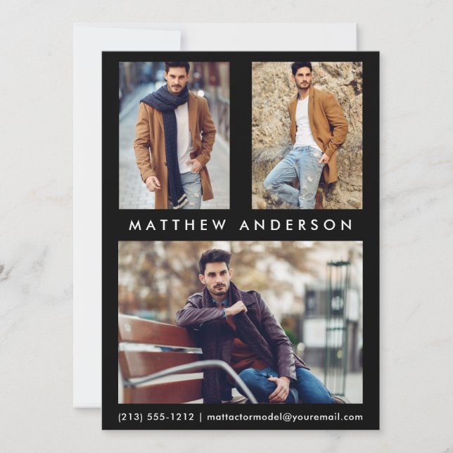 Carte Comp Acteur de modèle photo 3 - Front noir (Devant)