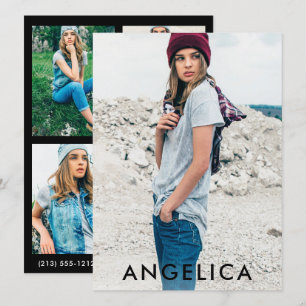 Carte Comp Acteur Modèle - 3 Photo Retour - Noir