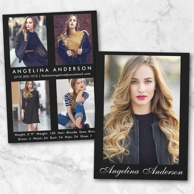 Carte Comp Acteur Modèle noir - 4 Retour photo - S (Customize to change background color, text size or text style.)