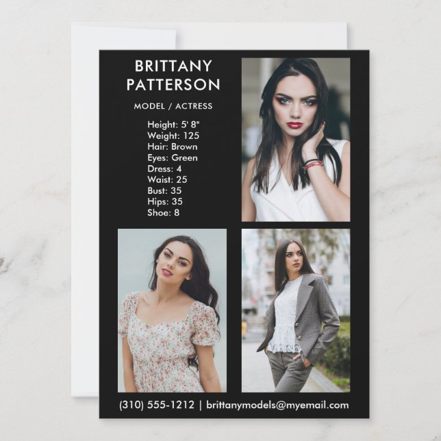 Carte Comp Model Actor 3 Photo Pro (Devant)