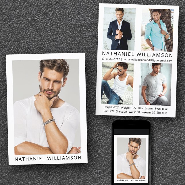 Carte Comp Moderne Pro Model 5 Photos (Customize to change background color, text size or text style. Available for prints and download.)