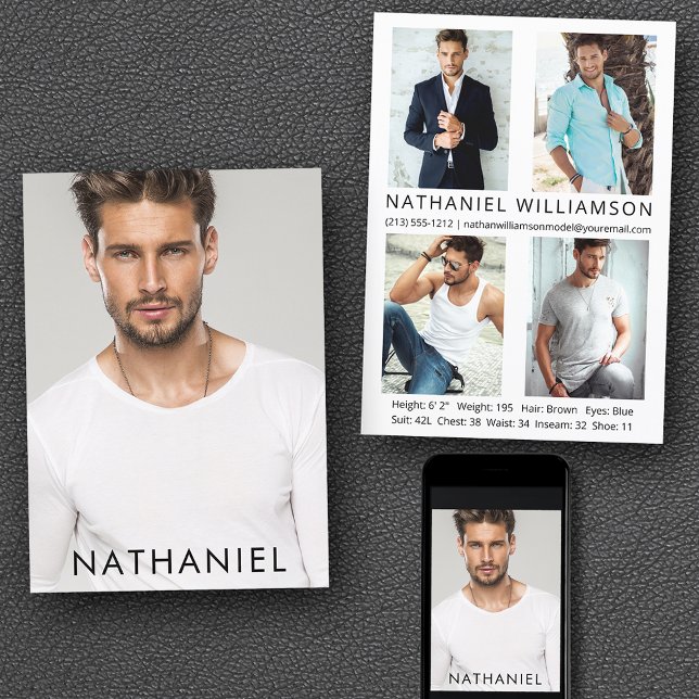 Carte Comp Pro Model Actor 5 Photos (Customize to change background color, text size or text style. Available for prints and download.)