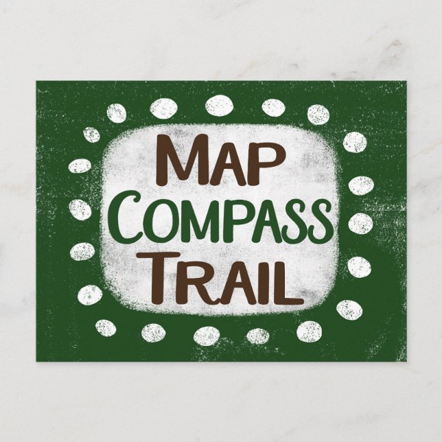 Carte Compas Trail Carte Postale (Devant)
