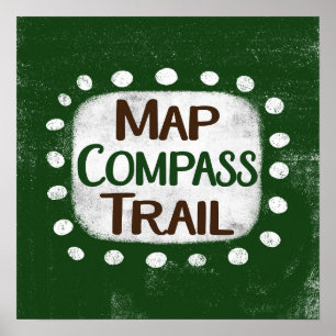 Carte Compass Trail Poster Wall Art
