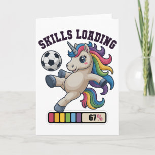 Carte Compétences de licorne de football drôle Chargemen