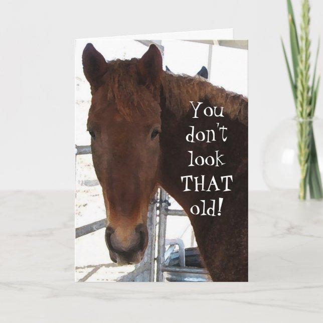 Carte Compliment d'anniversaire amusant TWH Horse Wester (Devant)