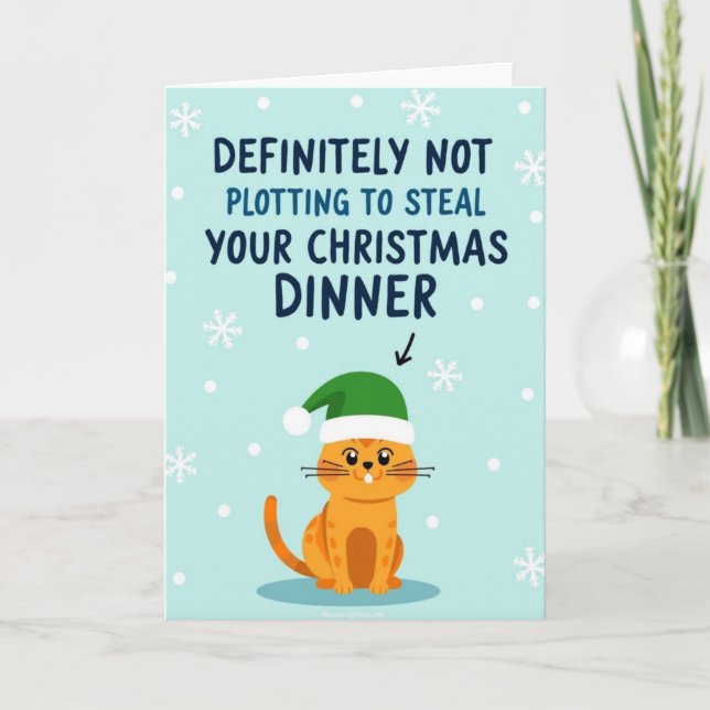 Carte Complot du dîner de Noël de chat (Devant)