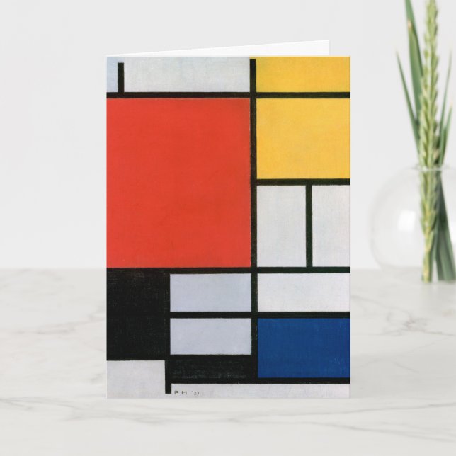 Carte Composition Abstraite Vintage de Piet Mondrian (Devant)