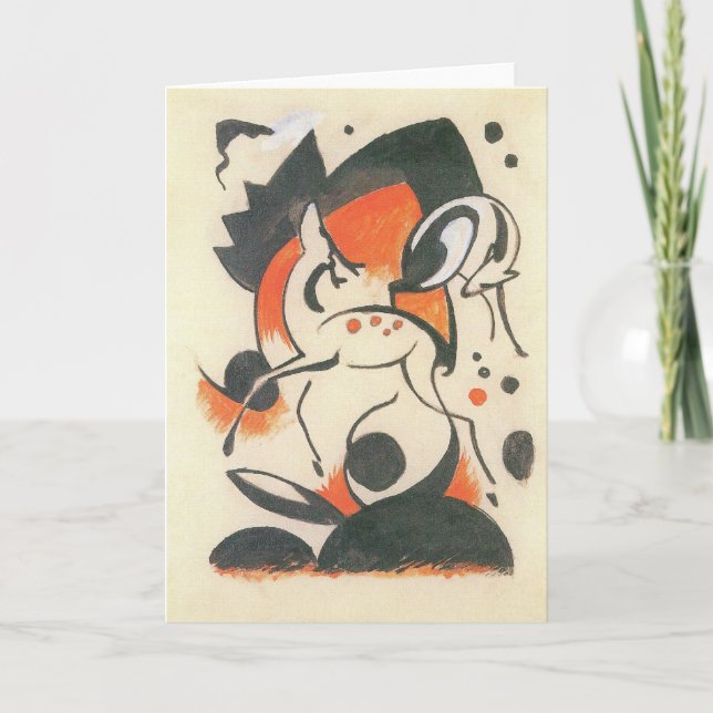 Carte Composition avec deux cerfs par Franz Marc (Devant)