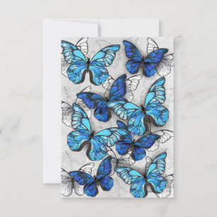 Carte Composition de papillons blancs et bleus