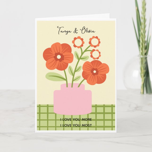 Carte Composition florale dans un vase rose Design (Devant)
