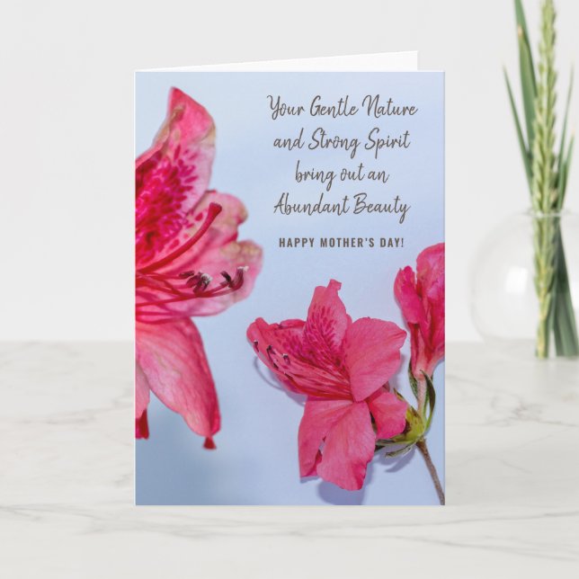 Carte Composition florale rose pour la fête des mères (Devant)