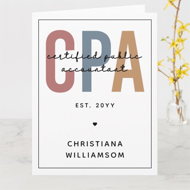 Carte Comptable Public Certifié CPA Retro (Fleur jaune)