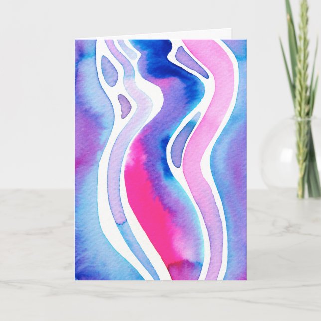 Carte Conception aquarelle abstraite (Devant)